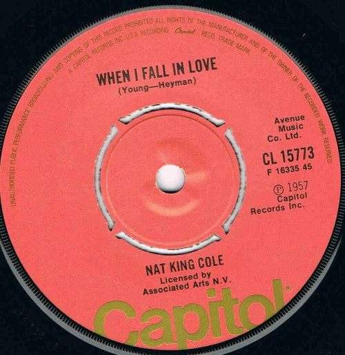 Nat King Cole : When I Fall In Love / Stardust (7")