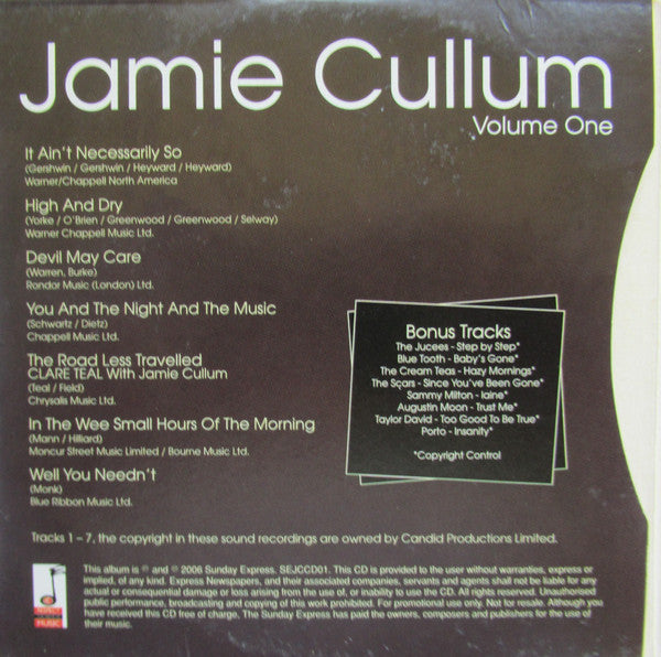 Jamie Cullum : Jamie Cullum: Volume One (CD, Comp, Promo)
