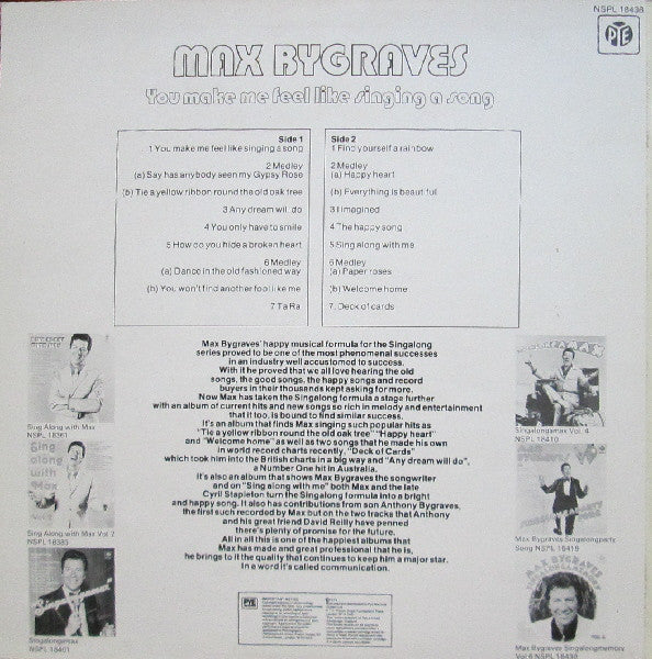 Max Bygraves : You Make Me Feel Like Singing A Song (LP)