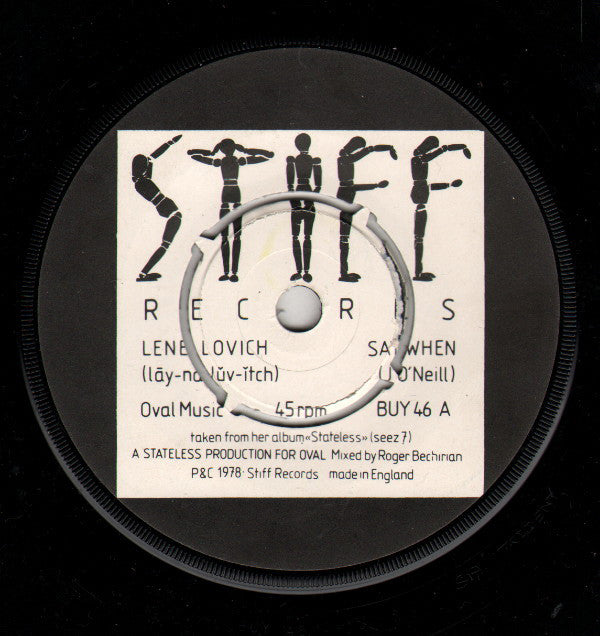 Lene Lovich : Say When (7", Single, Com)