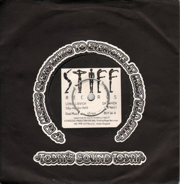 Lene Lovich : Say When (7", Single, Com)