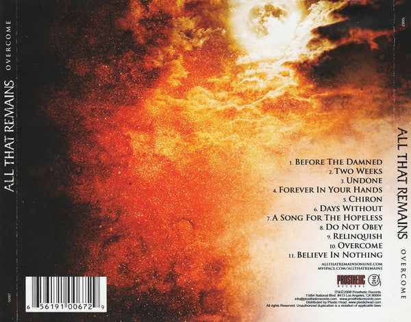All That Remains : Overcome (CD, Album)
