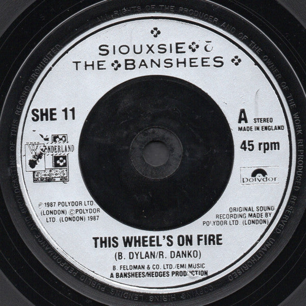 Siouxsie & The Banshees : This Wheel's On Fire (7", Single, Sil)