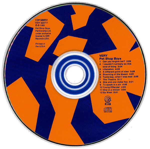 Pet Shop Boys : Very (CD, Album, Club, Ora)