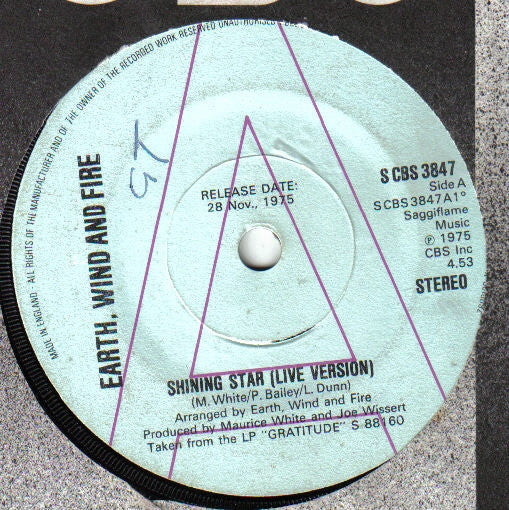 Earth, Wind & Fire : Shining Star (7", Single, Promo)