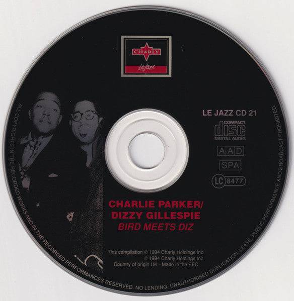 Charlie Parker / Dizzy Gillespie : Bird Meets Diz (CD, Album, Pil)