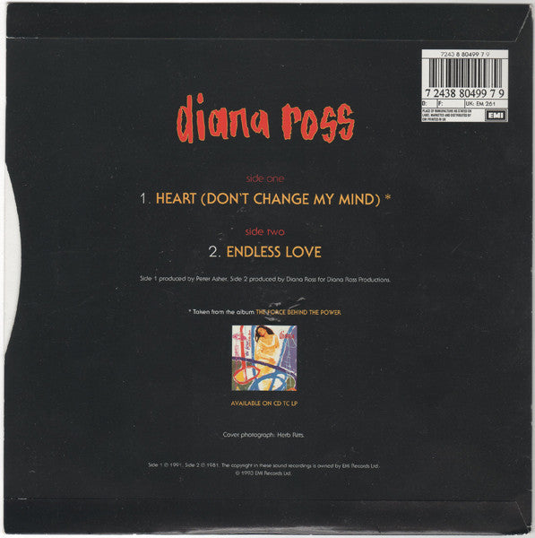 Diana Ross : Heart (Don't Change My Mind) (7", Single)