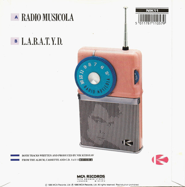 Nik Kershaw : Radio Musicola (7", Single)