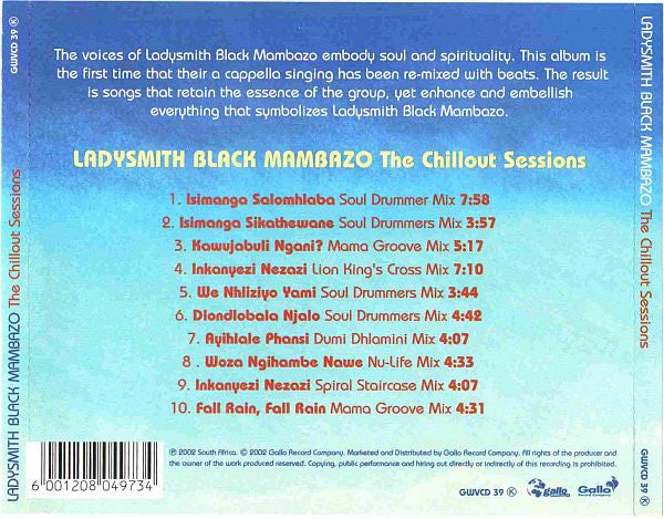 Ladysmith Black Mambazo : The Chillout Sessions (CD, Comp)