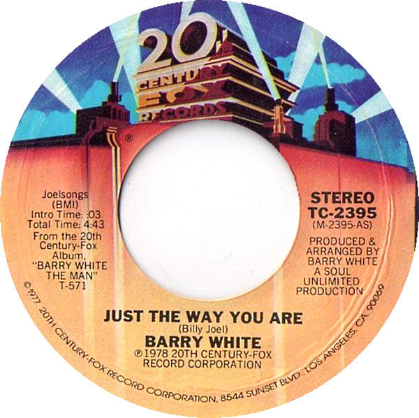 Barry White : Just The Way You Are (7", Single, Styrene, Ter)