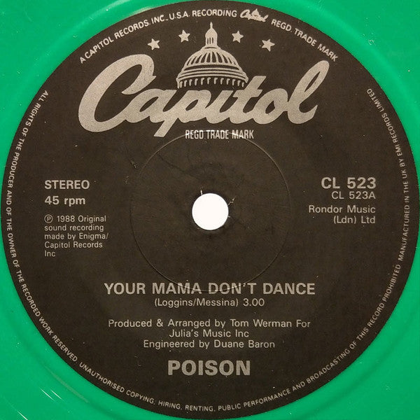 Poison (3) : Your Mama Don't Dance (7", Single, Ltd, Gre)