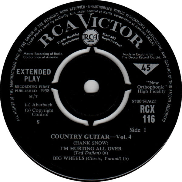 Hank Snow : Country Guitar Vol. 4 (7", EP, M/T)