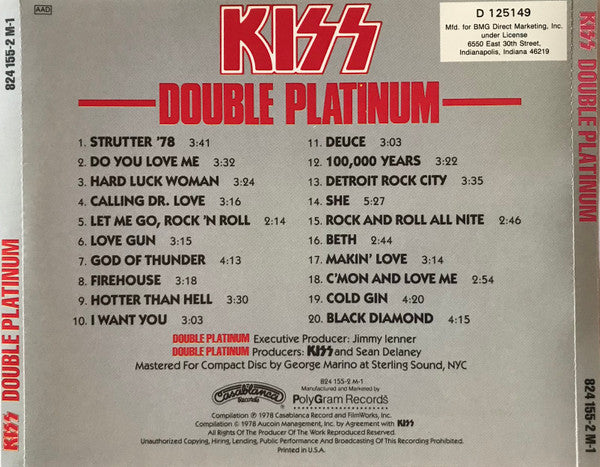 Kiss : Double Platinum (CD, Comp, Club, RE)