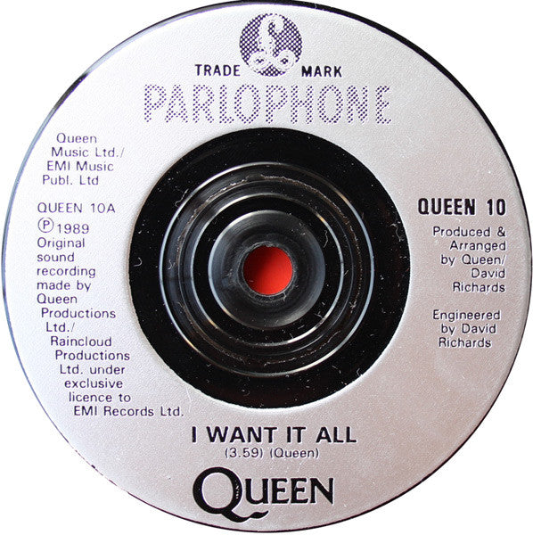 Queen : I Want It All (7", Single, Pap)