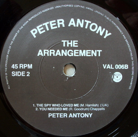 Peter Antony (2) : The Arrangement (7")