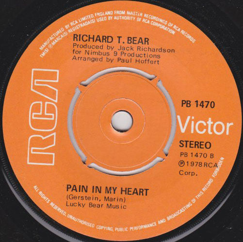 Richard T. Bear : Sunshine Hotel (Just Walk On In) (7", Single)