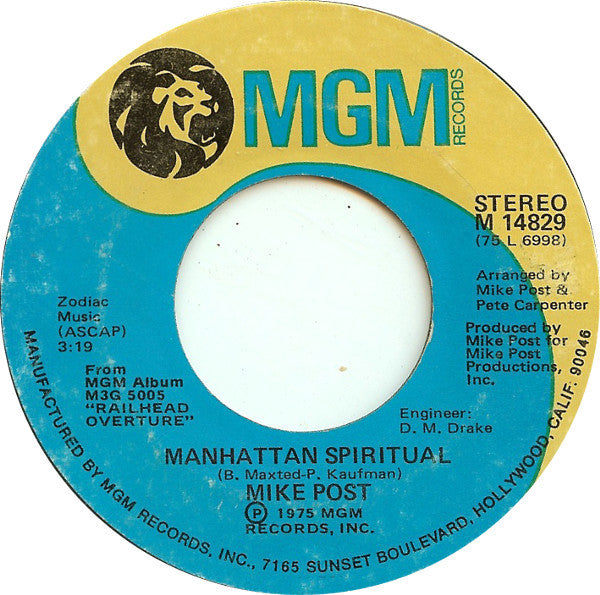 Mike Post : Manhattan Spiritual (7")