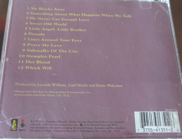 Lucinda Williams : Sweet Old World (CD, Album, RE)
