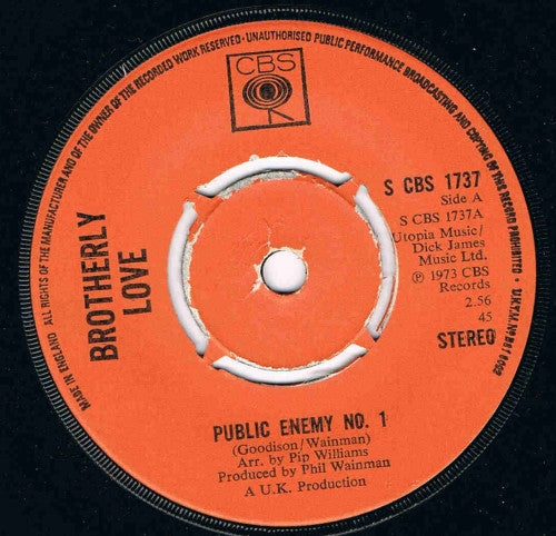 Brotherly Love (2) : Public Enemy No. 1 (7", Single)