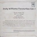 Andy Williams : Andy Williams Favourites Volume 1 (7", EP)