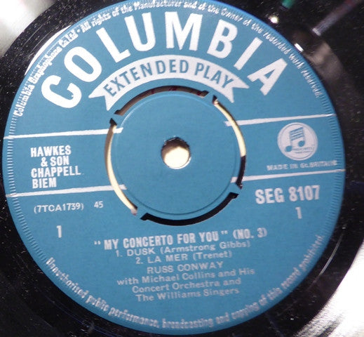 Russ Conway With Michael Collins And His Orchestra And The Williams Singers : My Concerto For You (No. 3) (7", EP)