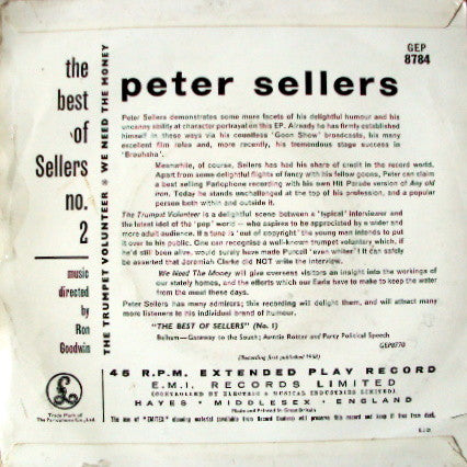 Peter Sellers : The Best Of Sellers No. 2 (7", EP)