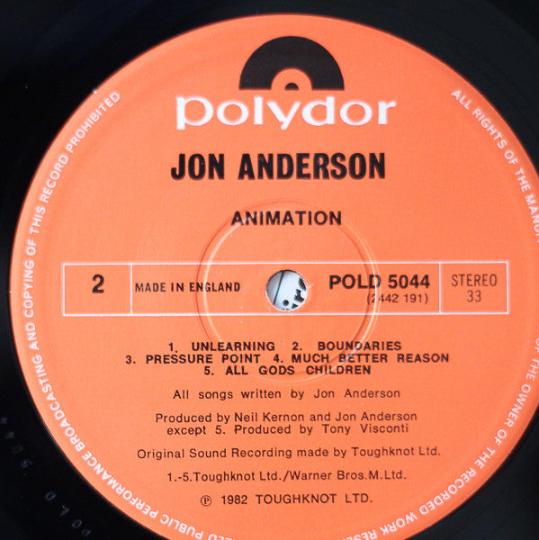 Jon Anderson : Animation (LP, Album)