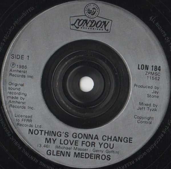 Glenn Medeiros : Nothing's Gonna Change My Love For You (7", Single, Sil)