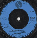 Madonna : Papa Don't Preach (7", Single, Blu)