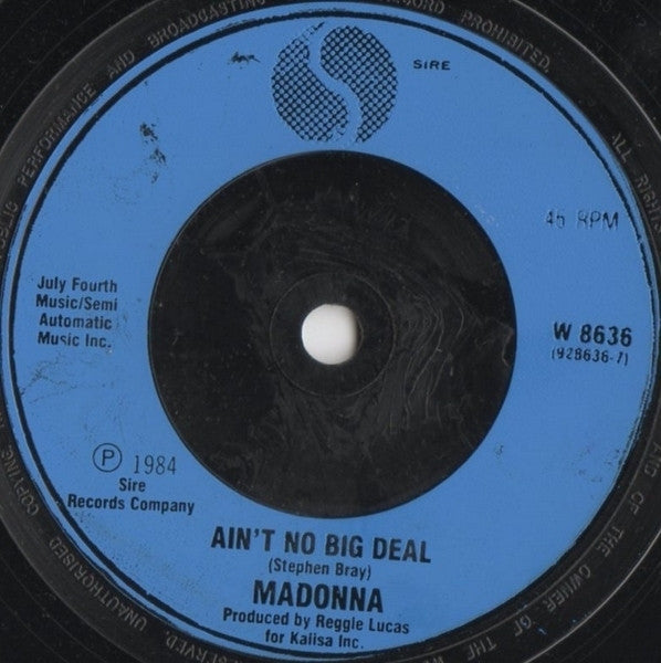 Madonna : Papa Don't Preach (7", Single, Blu)