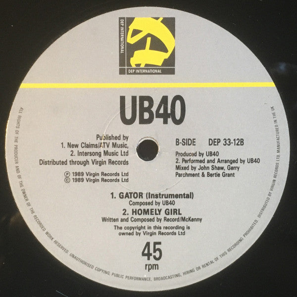 UB40 : Homely Girl (12", Single)