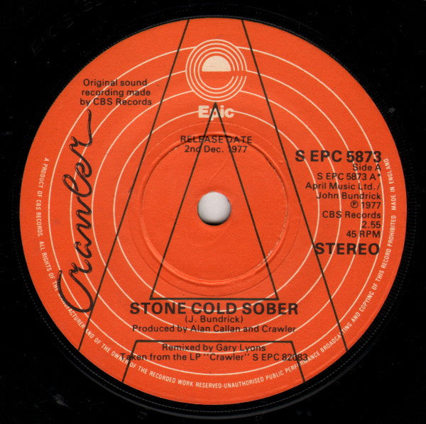 Crawler : Stone Cold Sober (7", Single, Promo)