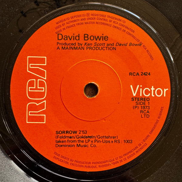 David Bowie : Sorrow (7", Sol)