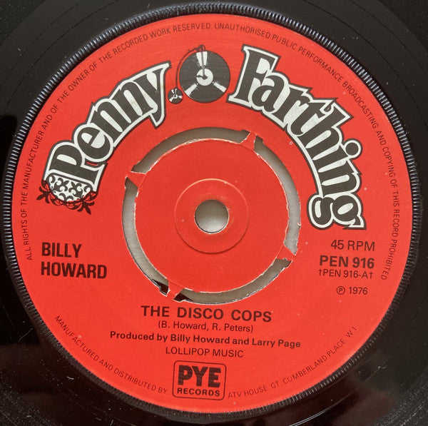 Billy Howard : The Disco Cops (7", Kno)