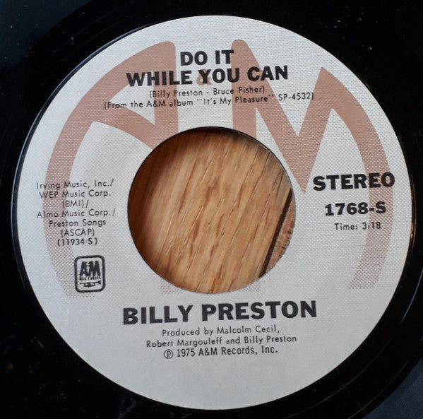 Billy Preston : Do It While You Can (7", Single)