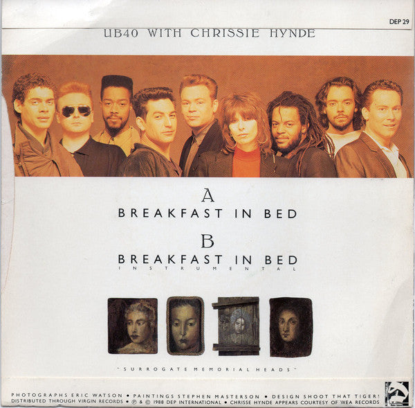 UB40 With Chrissie Hynde : Breakfast In Bed (7", Single, Sil)