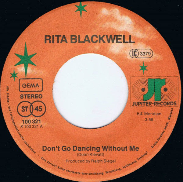 Rita Blackwell : Don't Go Dancing Without Me (7", Single)