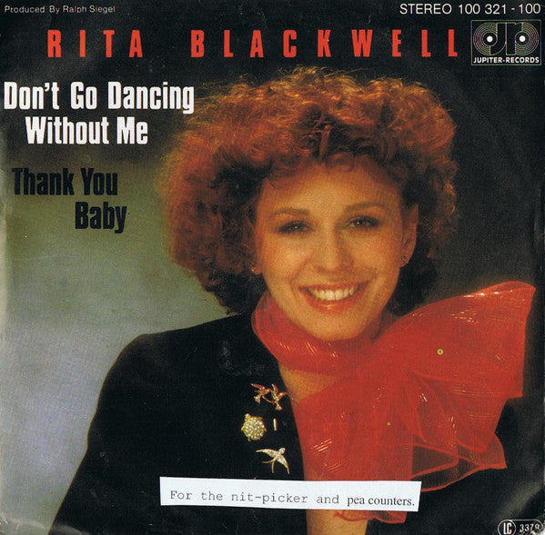 Rita Blackwell : Don't Go Dancing Without Me (7", Single)