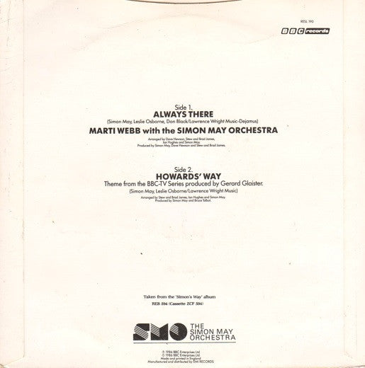 Marti Webb With The Simon May Orchestra : Always There (7", Single, Pap)