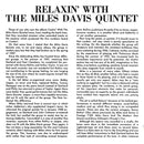 The Miles Davis Quintet : Relaxin' With The Miles Davis Quintet (CD, Album, RE, RM, RP)