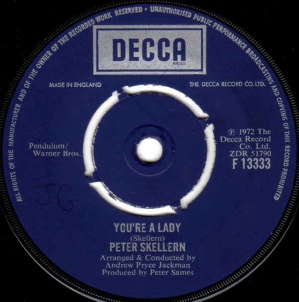 Peter Skellern : You're A Lady (7", Single, Pus)