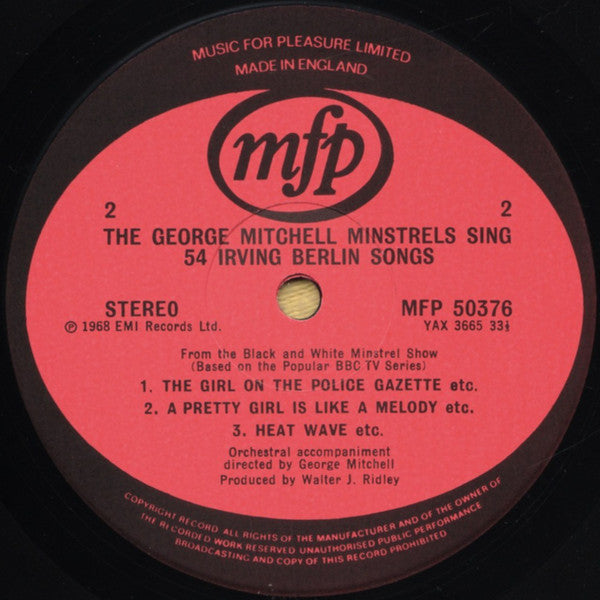 The George Mitchell Minstrels : Sing 54 Irving Berlin Songs (LP, Album, RE)