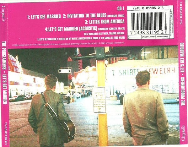 The Proclaimers : Let's Get Married (CD, Single, CD1)