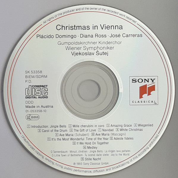 Placido Domingo · Diana Ross · José Carreras : Christmas In Vienna (CD, Album, SBM)