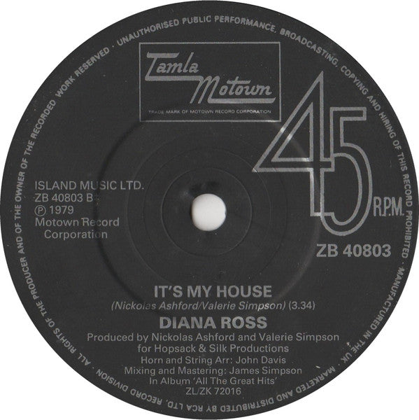 Diana Ross : Ain't No Mountain High Enough (7", Single)