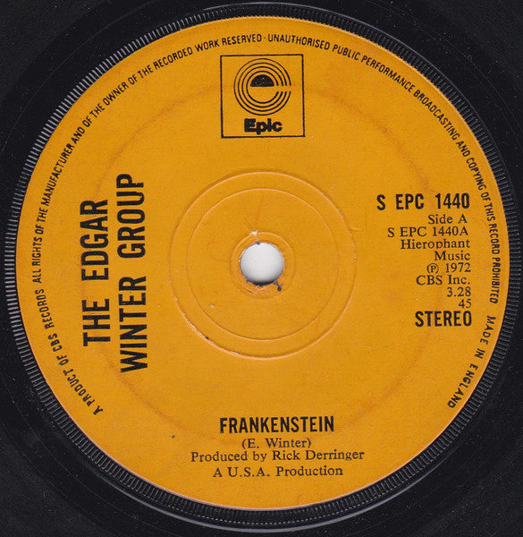 The Edgar Winter Group : Frankenstein (7", Ora)