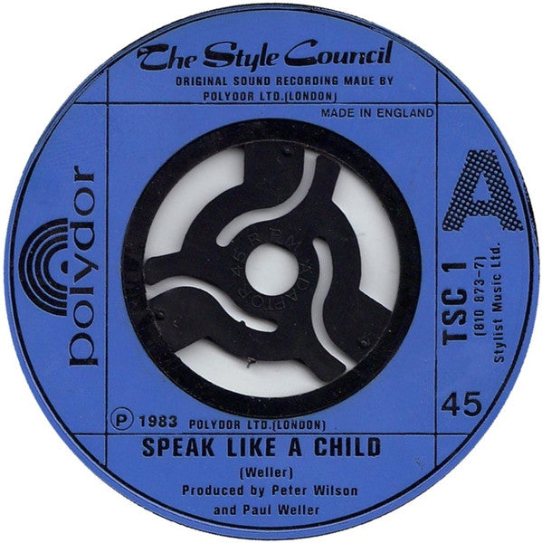 The Style Council : Speak Like A Child (7", Single, Blu)
