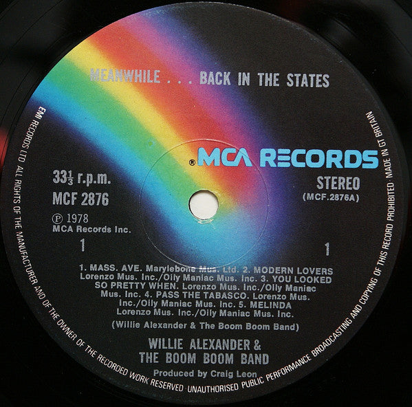 Willie Alexander & The Boom Boom Band : Meanwhile...Back In The States (LP, Album)