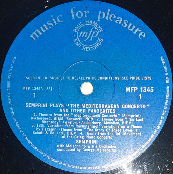 Alberto Semprini : The Mediterranean Concerto (LP)