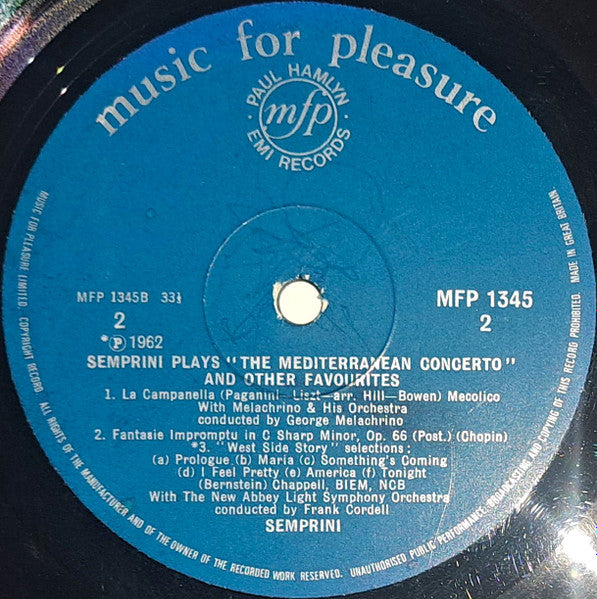 Alberto Semprini : The Mediterranean Concerto (LP)